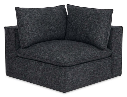 Fusion Modular 116.92 Canapé en tissu chenille gris anthracite avec coussins de dossier amovibles en plumes | Canapé modulaire Fusion de 116,92 po en tissu chenille gris anthracite avec coussins de dossier amovibles en couette et plumes