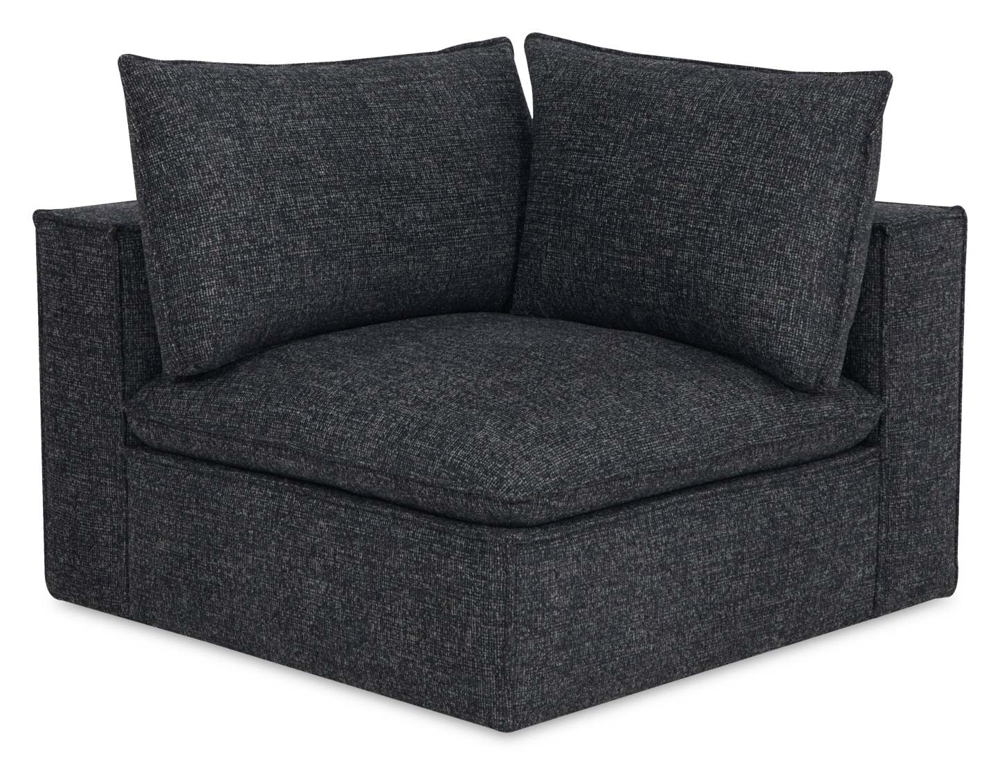 Sofa sectionnel modulaire Fusion 6 pièces en tissu de chenille gris anthracite avec coussins de dossier amovibles en duvet et plumes