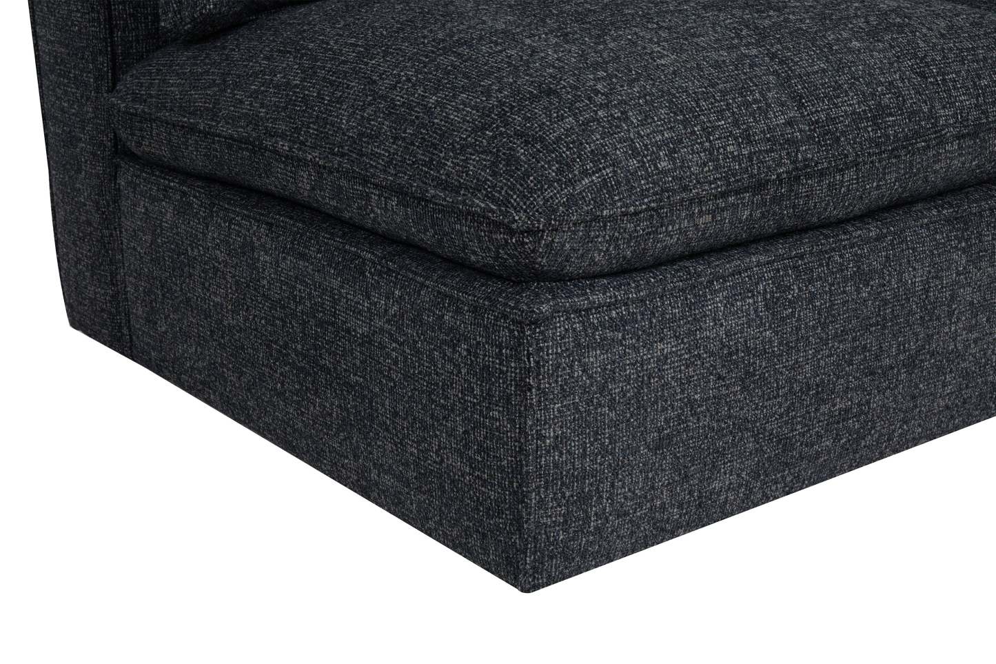 Sofa sectionnel modulaire Fusion 5 pièces en tissu de chenille gris anthracite avec coussins en duvet et plumes et pouf