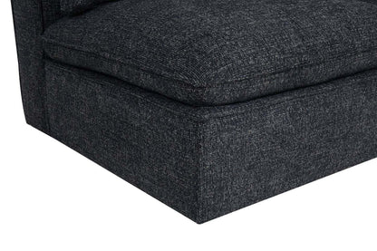 Fusion Modular 41.73 Chaise d'angle en tissu chenille gris anthracite avec coussins de dossier amovibles en plumes | Fauteuil modulaire en coin Fusion de 41,73 po en tissu de chenille gris anthracite avec coussin de dossier amovible en couette et plumes