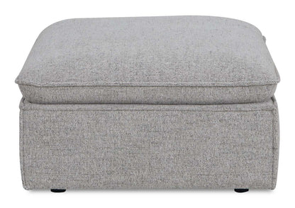 Fusion modulaire 6 pièces en tissu chenille gris argenté avec coussins de dossier amovibles en plumes | Sectionnel modulaire Fusion 6 pièces en tissu de chenille gris argenté avec coussins de dossier amovibles en couette et plumes