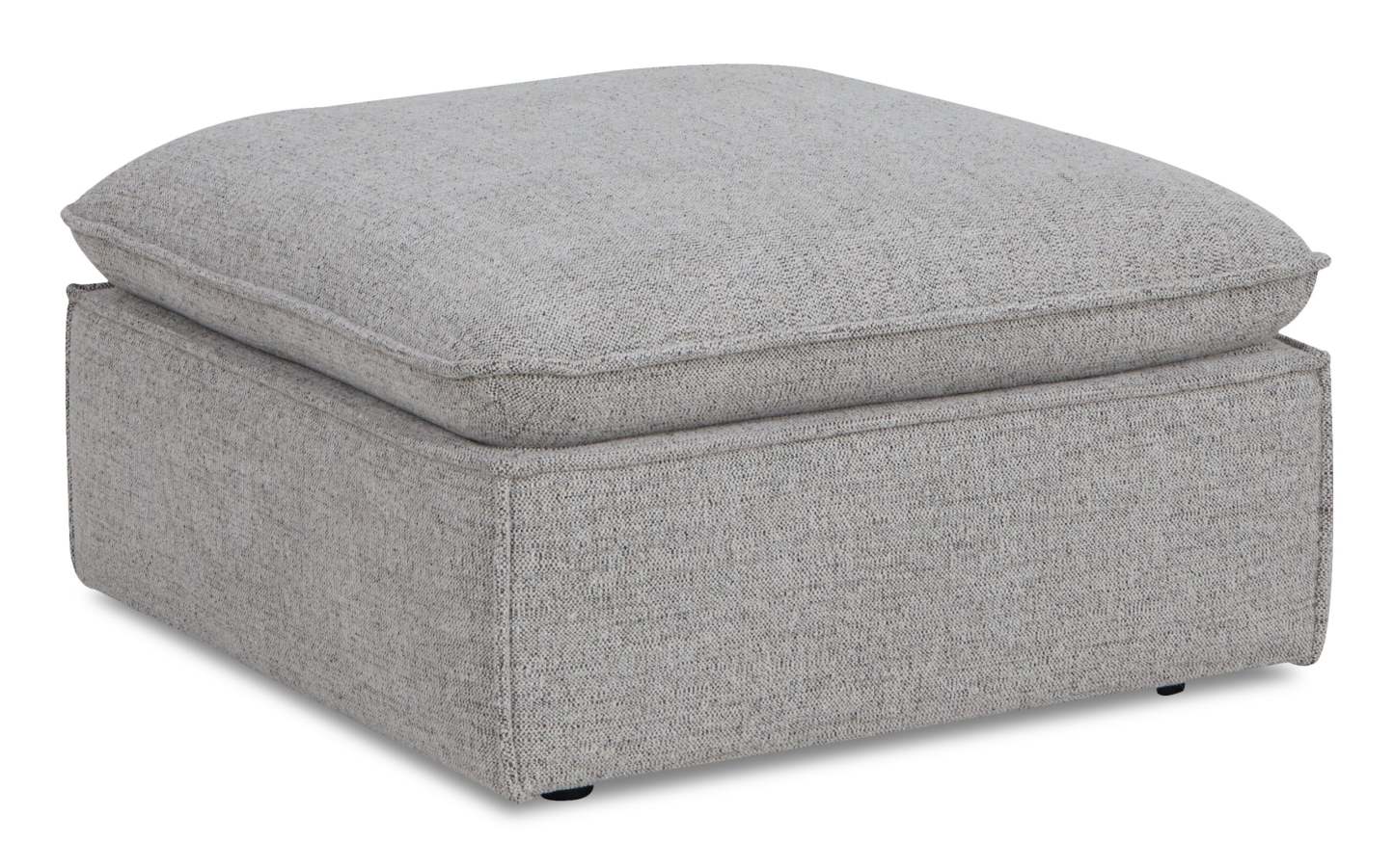 Fusion modulaire 6 pièces en tissu chenille gris argenté avec coussins de dossier amovibles en plumes | Sectionnel modulaire Fusion 6 pièces en tissu de chenille gris argenté avec coussins de dossier amovibles en couette et plumes