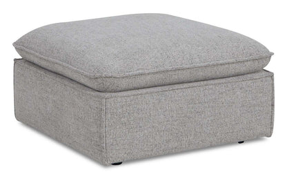 Fusion modulaire 6 pièces en tissu chenille gris argenté avec coussins de dossier amovibles en plumes | Sectionnel modulaire Fusion 6 pièces en tissu de chenille gris argenté avec coussins de dossier amovibles en couette et plumes