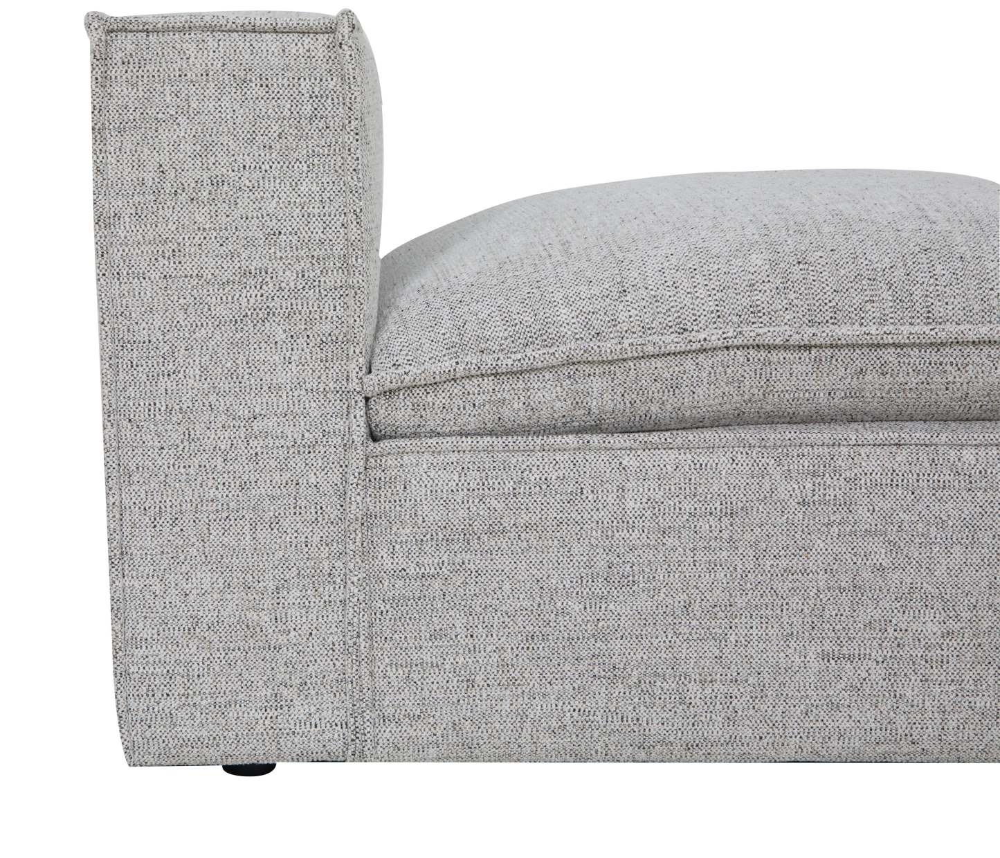 Fusion Modular 33.46 Chaise sans accoudoirs en tissu chenille gris argenté avec coussin amovible en plumes | Fauteuil modulaire sans accoudoirs Fusion de 33,46 po en tissu chenille gris argenté avec coussin amovible en couette et plumes