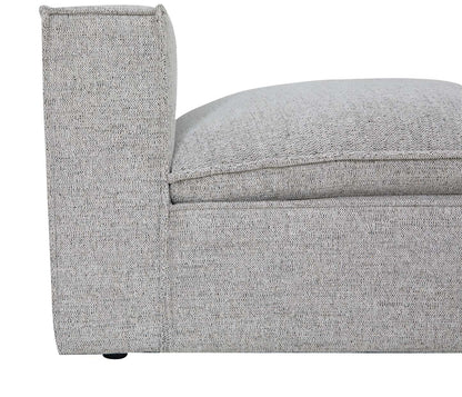 Fusion Modular 33.46 Chaise sans accoudoirs en tissu chenille gris argenté avec coussin amovible en plumes | Fauteuil modulaire sans accoudoirs Fusion de 33,46 po en tissu chenille gris argenté avec coussin amovible en couette et plumes