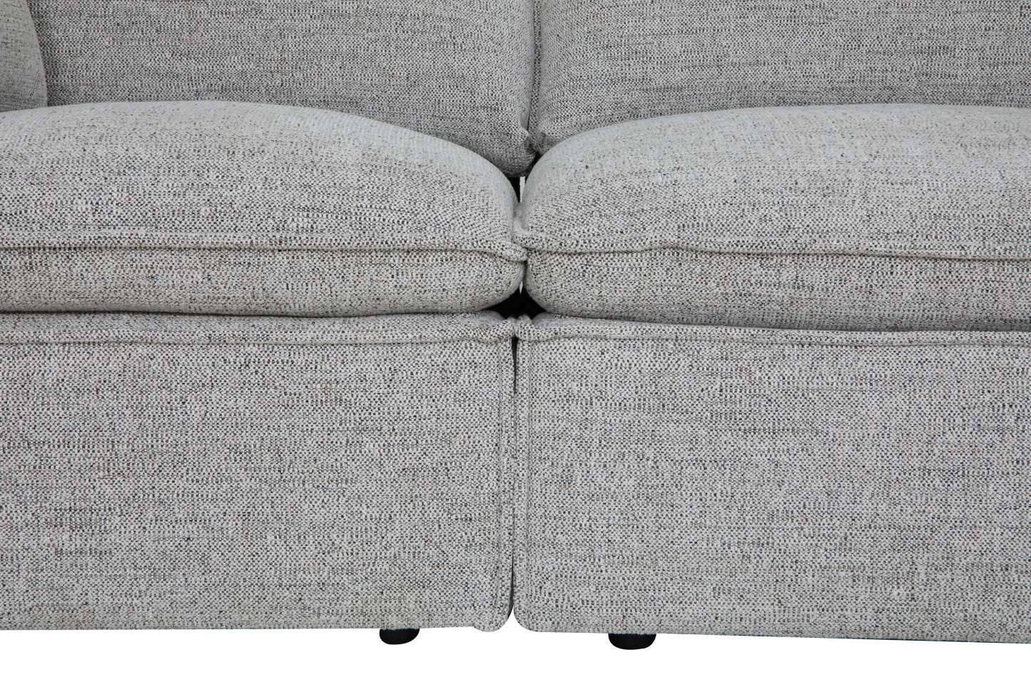 Causeuse modulaire Fusion de 83,46 po en tissu de chenille gris argenté avec coussins de dossier amovibles en couette et plumes