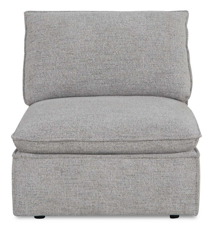 Canapé modulable Fusion de 116,92 po en tissu de chenille gris argenté avec coussins de dossier amovibles en couette et plumes