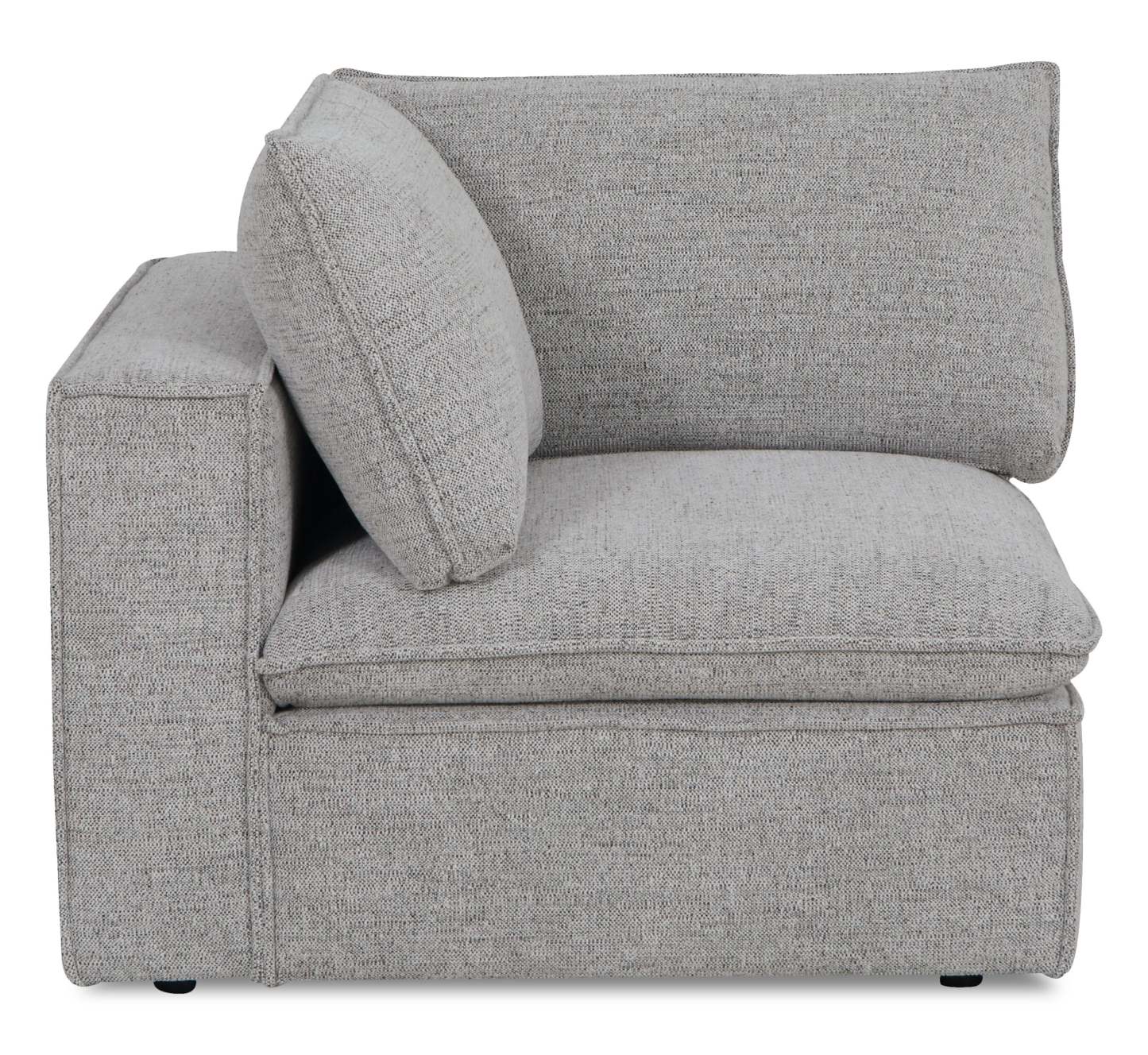 Canapé modulable Fusion de 116,92 po en tissu de chenille gris argenté avec coussins de dossier amovibles en couette et plumes
