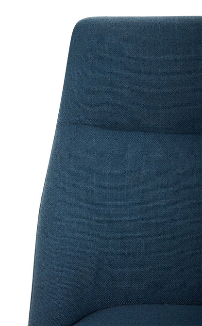 Chaise de salle à manger Gabi avec tissu d'apparence lin - Bleu | Chaise de salle à manger Gabi en tissu d'apparence lin - bleue