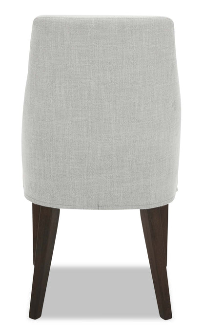 Chaise de salle à manger Gabi avec tissu d'apparence lin - Gris | Chaise de salle à manger Gabi en tissu d'apparence lin - grise