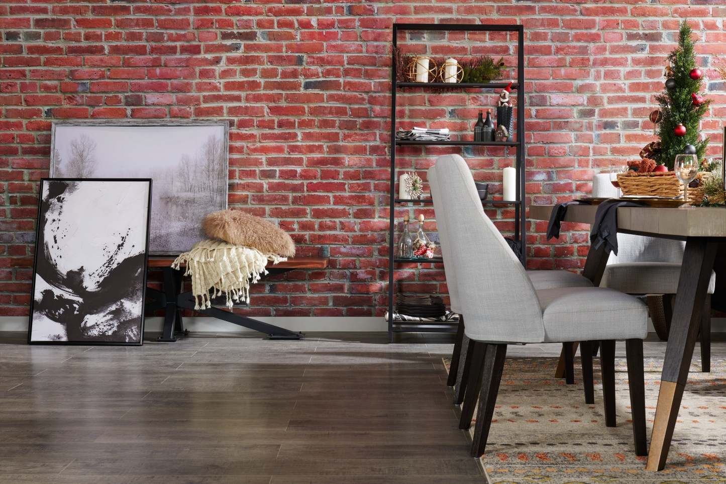 Chaise de salle à manger Gabi avec tissu d'apparence lin - Gris | Chaise de salle à manger Gabi en tissu d'apparence lin - grise