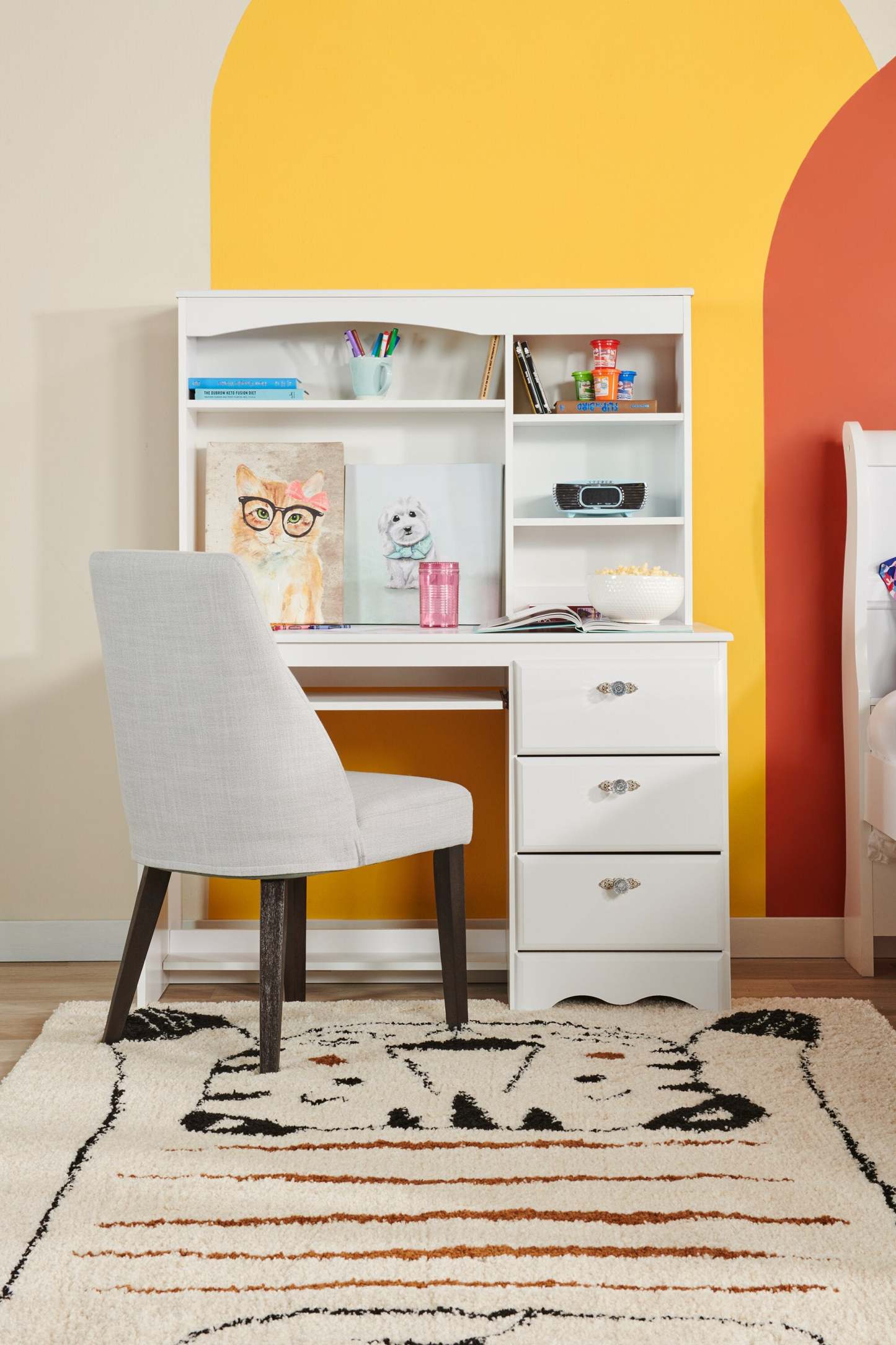 Chaise de salle à manger Gabi avec tissu d'apparence lin - Gris | Chaise de salle à manger Gabi en tissu d'apparence lin - grise