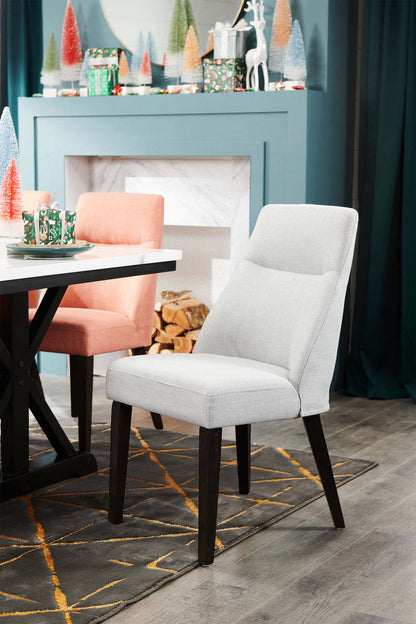 Chaise de salle à manger Gabi avec tissu d'apparence lin - Gris | Chaise de salle à manger Gabi en tissu d'apparence lin - grise