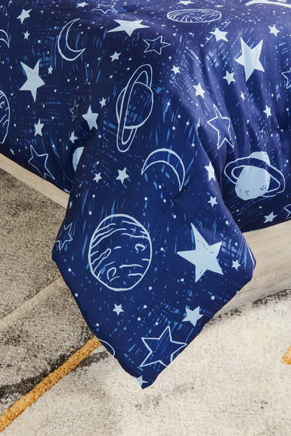 Galaxy 3-Piece Twin Comforter Set - Blue | Ensemble d'édredon Galaxy 3 pièces pour lit simple - bleu