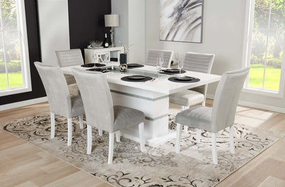 Chaise de salle à manger Garbo en tissu de velours et en bois - grise