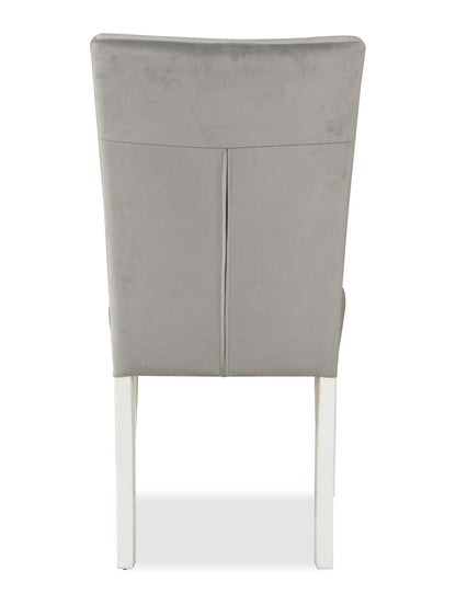 Chaise de salle à manger Garbo en tissu de velours et en bois - grise