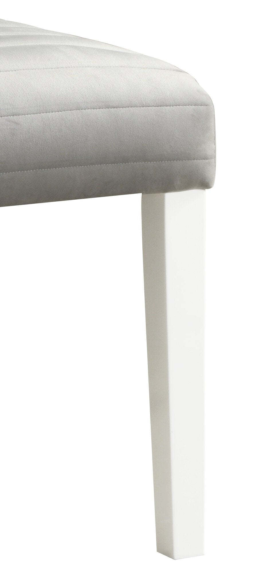 Garbo 5pc Dining Set with Table & 4 Chairs, Glass Insert, Pedestal Base, Glam, 78.75W - White | Ensemble de salle à manger somptueux Garbo 5 pièces avec table de 78,75 po (L), incrustation de verre, base piédestal et 4 chaises - blanc