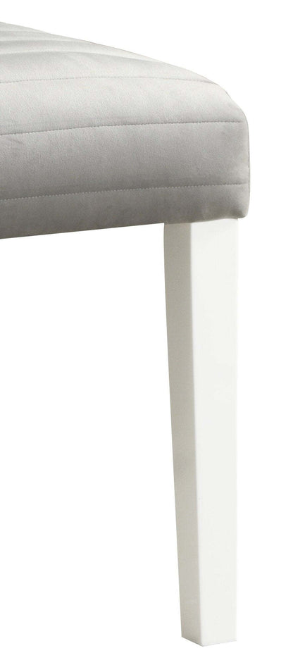 Garbo 5pc Dining Set with Table & 4 Chairs, Glass Insert, Pedestal Base, Glam, 78.75W - White | Ensemble de salle à manger somptueux Garbo 5 pièces avec table de 78,75 po (L), incrustation de verre, base piédestal et 4 chaises - blanc