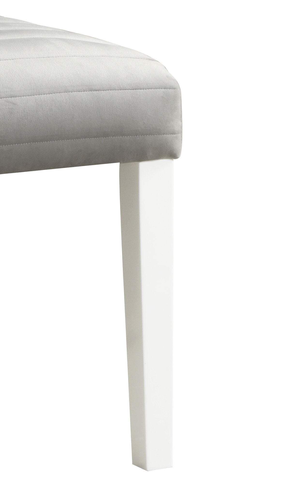 Garbo 7pc Dining Set with Table & 6 Chairs, Glass Insert, Pedestal Base, Glam, 78.75W - White | Ensemble de salle à manger somptueux Garbo 7 pièces avec table de 78,75 po (L), incrustation de verre, base piédestal et 6 chaises - blanc