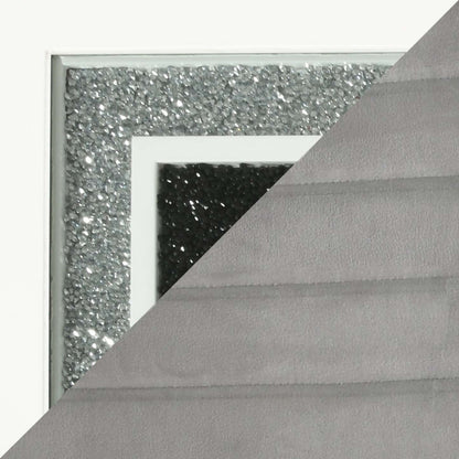 Garbo 5pc Dining Set with Table & 4 Chairs, Glass Insert, Pedestal Base, Glam, 78.75W - White | Ensemble de salle à manger somptueux Garbo 5 pièces avec table de 78,75 po (L), incrustation de verre, base piédestal et 4 chaises - blanc