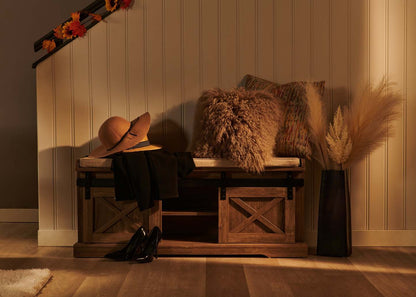 Gavin 47.25 Bench with Shoe Storage - Hazelnut|Banc Gavin de 47,25 po avec rangement pour chaussures - noisette