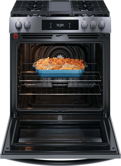 Cuisinière à gaz Frigidaire Gallery de 6 pi³ avec convection totale et friture à air - finition résistante aux taches® noire…