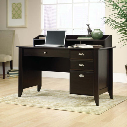 Shoal 53.15 Creek Office Desk with 3-Drawers &amp; Cubbyholes - Dark Brown|Bureau Shoal Creek de 53,15 po à 3 tiroirs avec compartiments ouverts - brun foncé