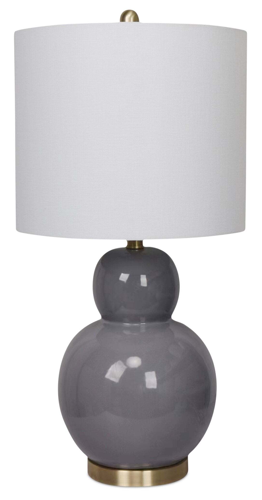 Lampe de table Giada de Kort & Co. de 26,75 po en céramique, grise et dorée