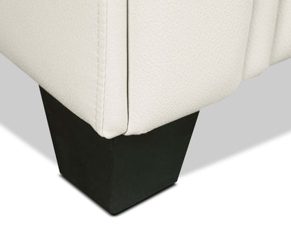 Causeuse Andi de 62 po en tissu d'apparence cuir avec capitonnage - beige