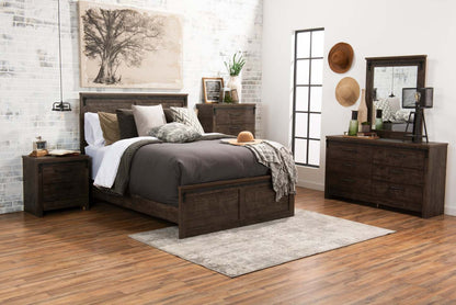 Table de chevet à 2 tiroirs Grayson, 23,8 L x 24,8 H, Fabriquée au Canada, Rustique - Gris foncé | Table de nuit rustique Grayson de 23,8 po (L) x 24,8 po (H) à 2 tiroirs, fabriquée au Canada - gris foncé