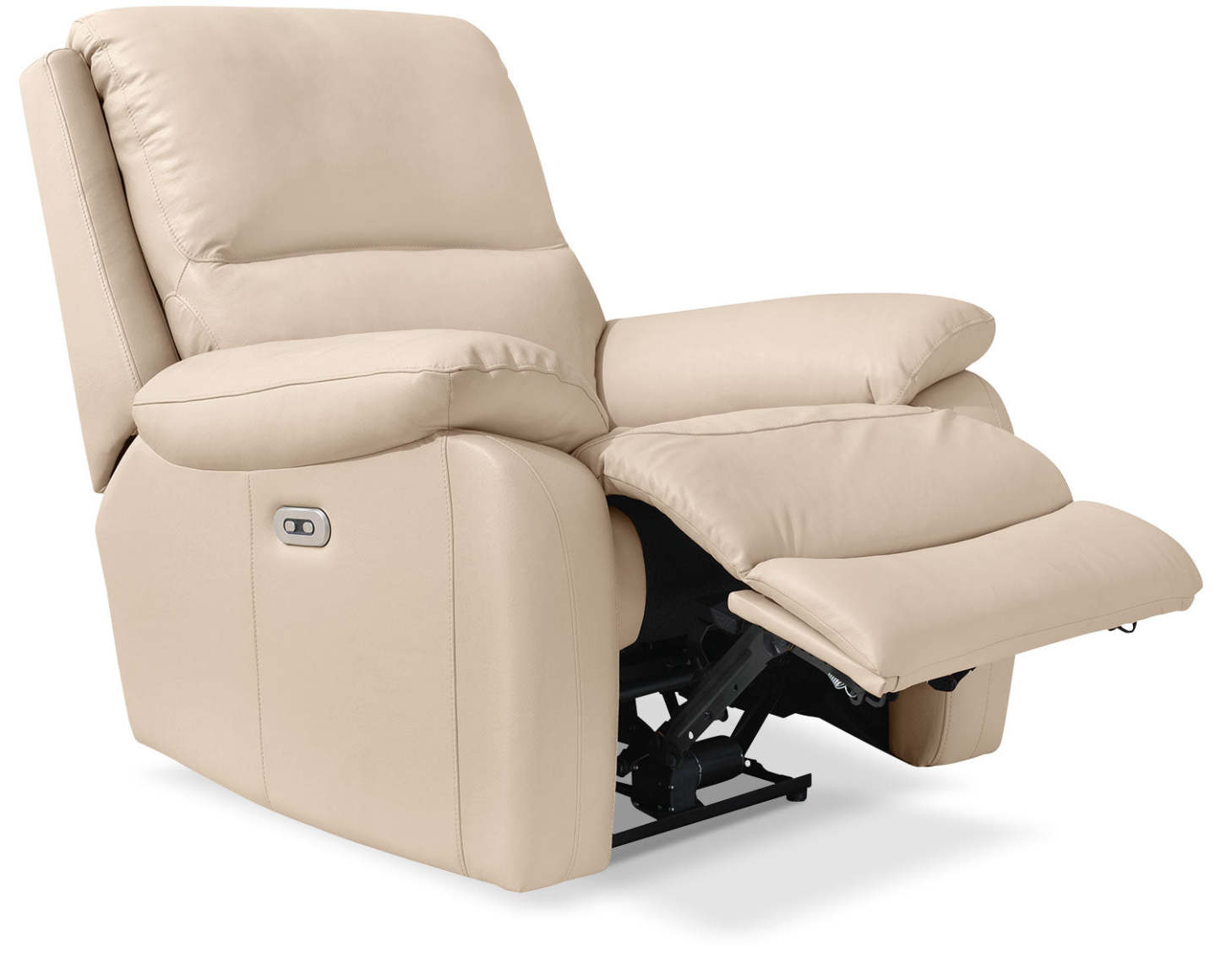 Fauteuil à inclinaison électrique Grove de 36 po en cuir véritable avec appuie-tête réglable - crème