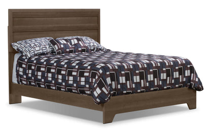 Ensemble de chambre à coucher Olivia 5 pièces Queen avec commode et table de nuit – Gris|Ensemble de chambre à coucher Olivia 5 pièces avec lit queen, commode et table de nuit - gris