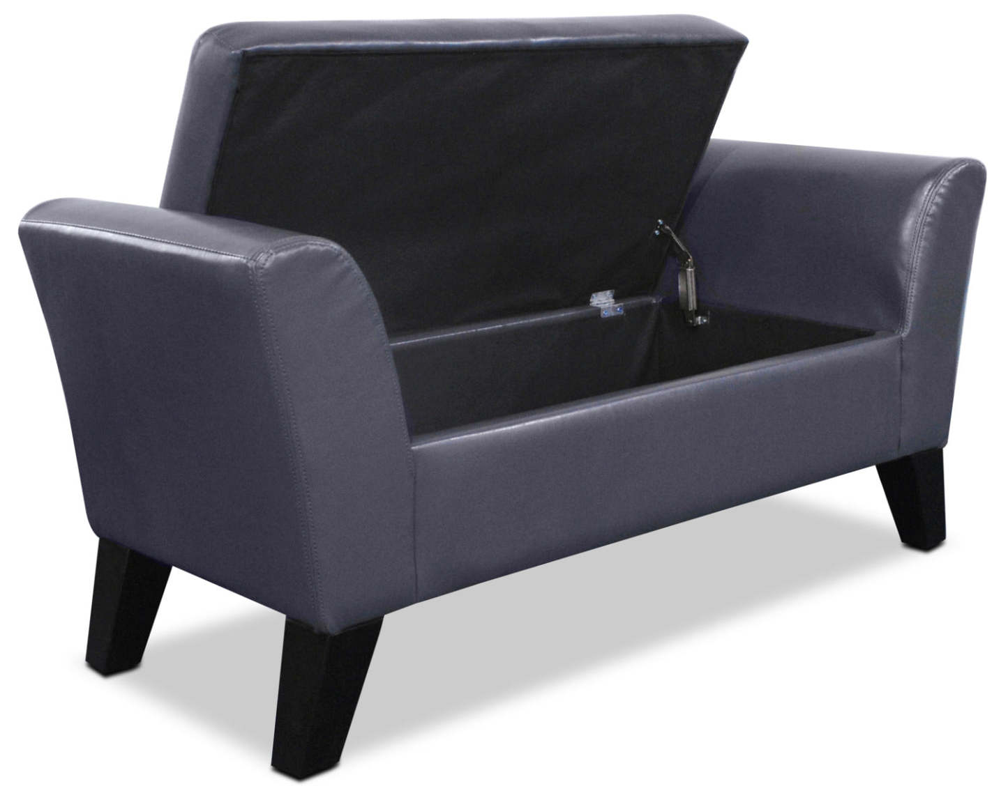 Bonn 44 Storage Ottoman - Grey Faux Leather|Pouf de rangement Bonn de 44 po - similicuir gris