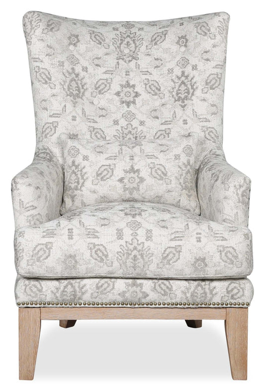 Fauteuil d'appoint Haden de 30 po en tissu de chenille avec base en bois et bordure de clous décoratifs - menthe Limbu multicolore