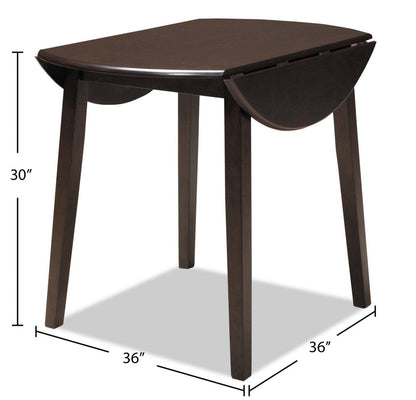 Table de salle à manger à abattant Hammis, ronde 36 W - Marron | Table de salle à manger ronde Hammis de 36 po (L) à abattant - brune