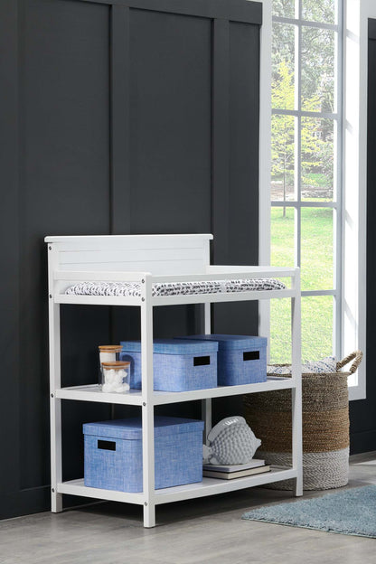 Table à langer avec matelas à langer Harper - Blanc | Table à langer Harper pour bébé avec matelas à langer - blanche