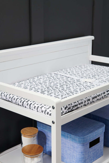 Table à langer avec matelas à langer Harper - Blanc | Table à langer Harper pour bébé avec matelas à langer - blanche