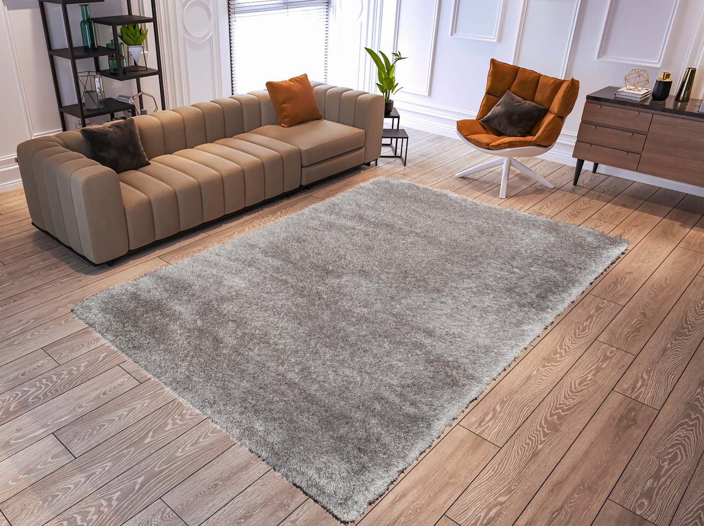 Tapis Harlow gris - 2,36 m x 2,87 m | Tapis Harlow gris - 2,36 m x 2,87 m | HARLGR08