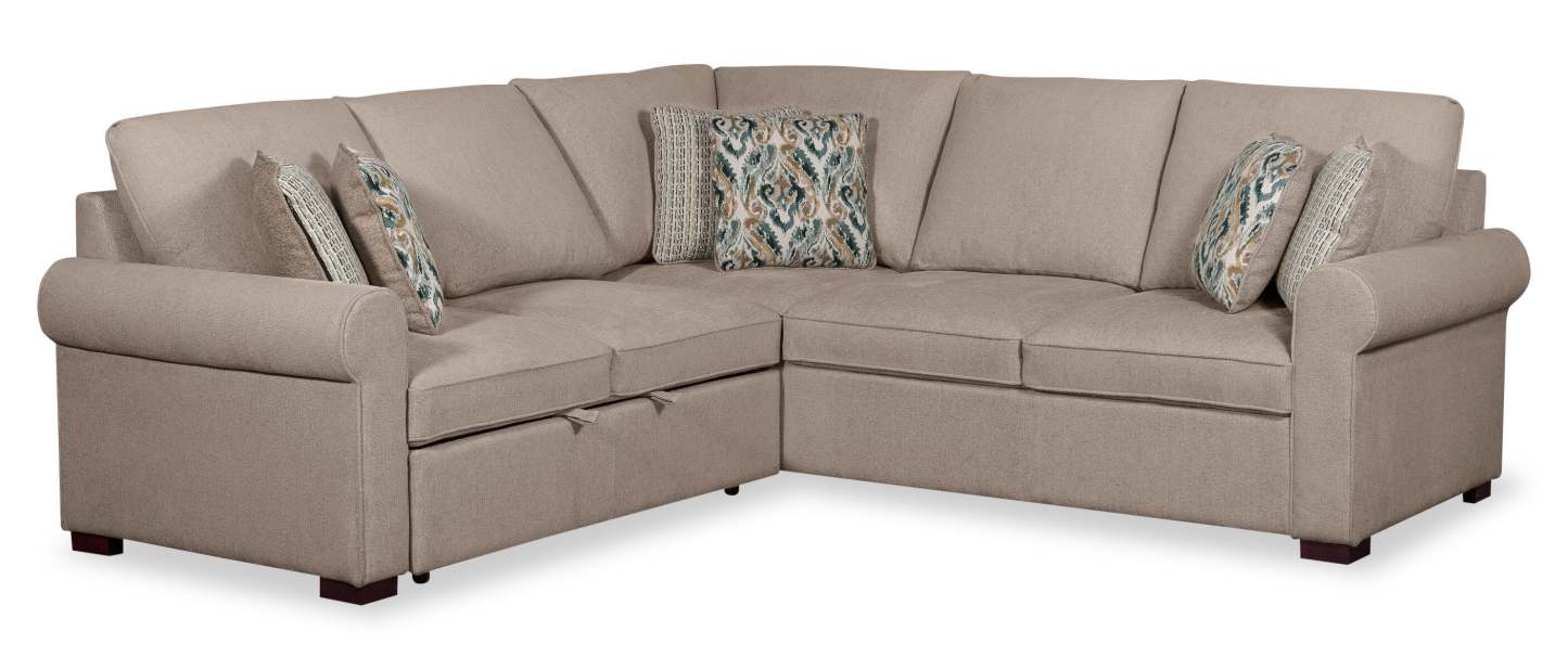 Scott Living Haven 2-Piece Left-Facing Chenille Fabric Sleeper Sectional - Taupe | Canapé-lit sectionnel de gauche Haven de Scott Living 2 pièces en tissu de chenille - taupe