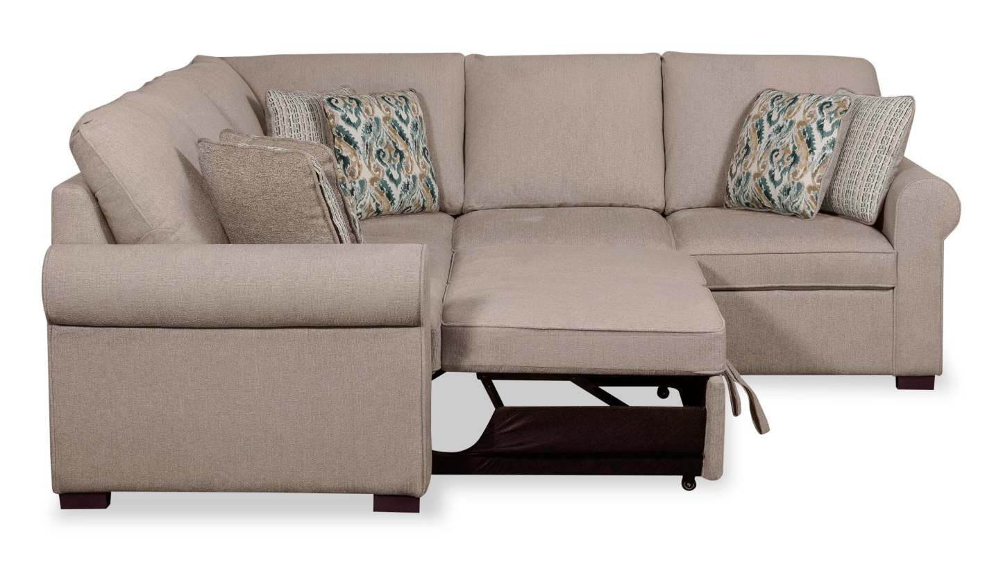 Scott Living Haven 2-Piece Left-Facing Chenille Fabric Sleeper Sectional - Taupe | Canapé-lit sectionnel de gauche Haven de Scott Living 2 pièces en tissu de chenille - taupe