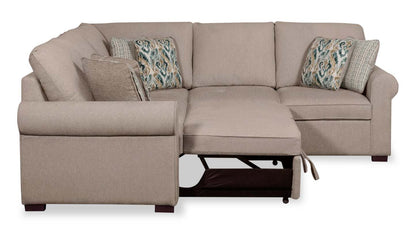 Scott Living Haven 2-Piece Left-Facing Chenille Fabric Sleeper Sectional - Taupe | Canapé-lit sectionnel de gauche Haven de Scott Living 2 pièces en tissu de chenille - taupe