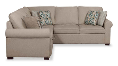 Scott Living Haven 2-Piece Left-Facing Chenille Fabric Sleeper Sectional - Taupe | Canapé-lit sectionnel de gauche Haven de Scott Living 2 pièces en tissu de chenille - taupe