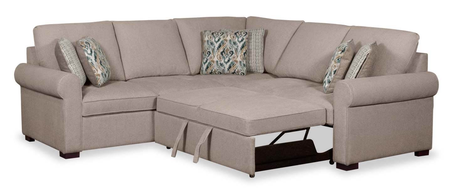 Sofa-lit sectionnel de droite Haven de Scott Living 2 pièces en tissu de chenille - taupe