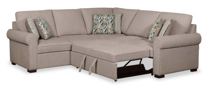 Sofa-lit sectionnel de droite Haven de Scott Living 2 pièces en tissu de chenille - taupe