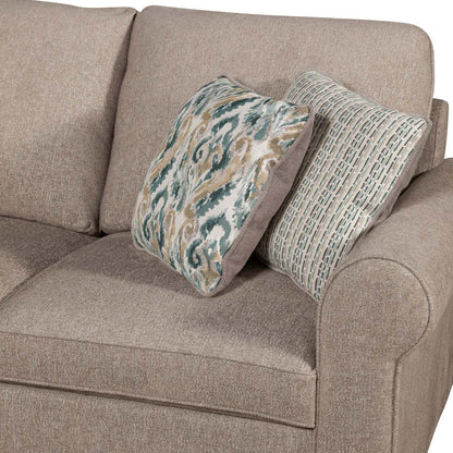 Scott Living Canapé-lit sectionnel Haven 3 pièces orienté vers la gauche en tissu chenille avec méridienne de rangement - Taupe | Canapé-lit sectionnel gauche Haven de Scott Living 3 pièces en tissu chenille avec chaise longue de rangement - taupe