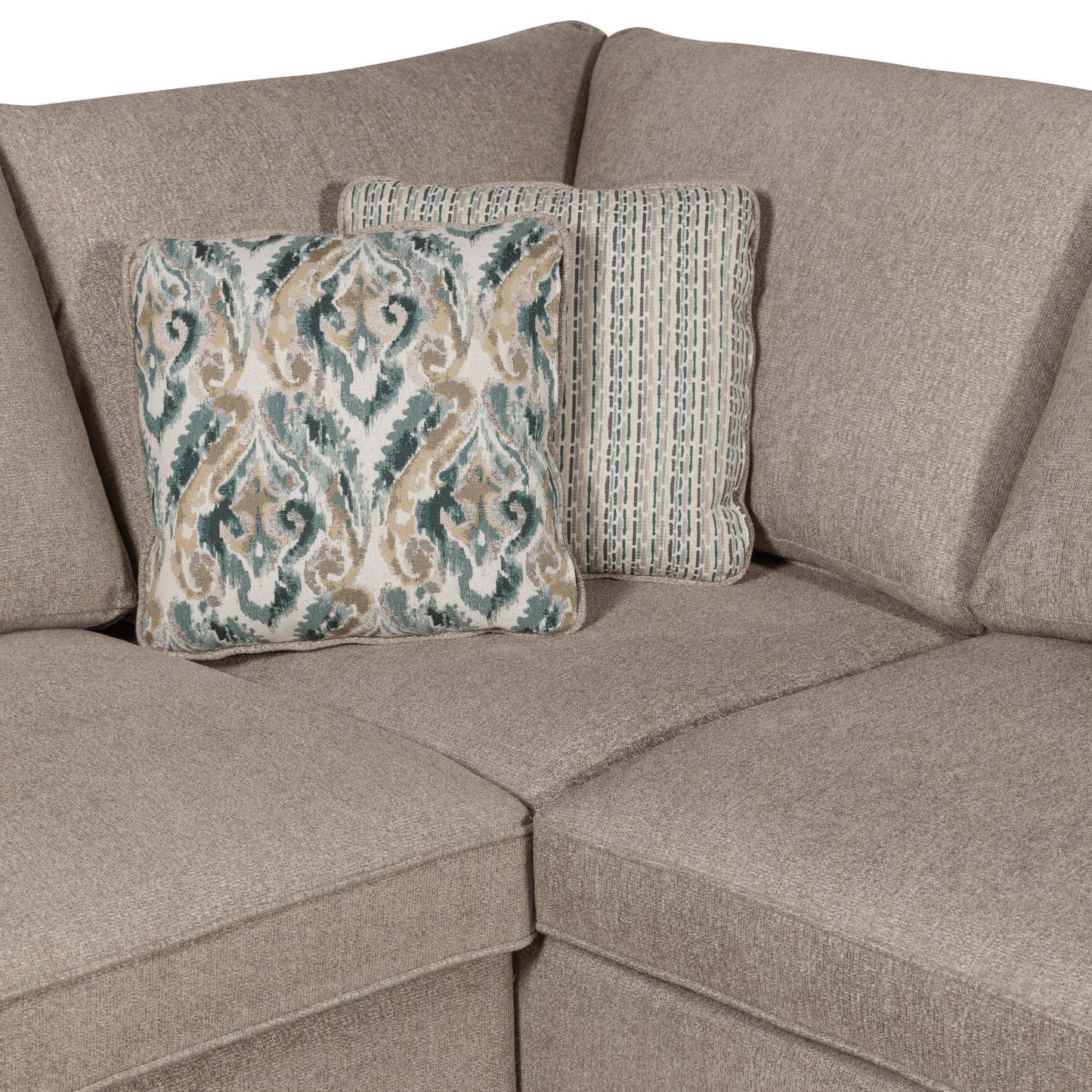 Scott Living Canapé-lit sectionnel Haven 3 pièces orienté vers la gauche en tissu chenille avec méridienne de rangement - Taupe | Canapé-lit sectionnel gauche Haven de Scott Living 3 pièces en tissu chenille avec chaise longue de rangement - taupe