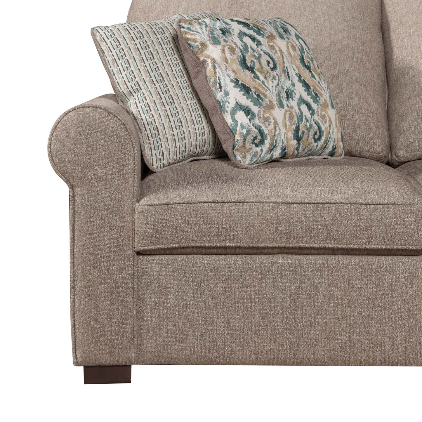 Scott Living Haven 3-Piece Right-Facing Chenille Fabric Sleeper Sectional with Storage Chaise - Taupe | Canapé-lit sectionnel de droite Haven de Scott Living 3 pièces en tissu de chenille avec chaise longue de rangement - taupe