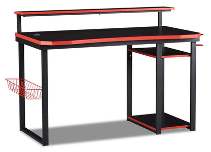 Herman 50 Gaming Office Desk - Black with Red Trim|Bureau de jeu Herman de 50 po - noir avec bordure rouge