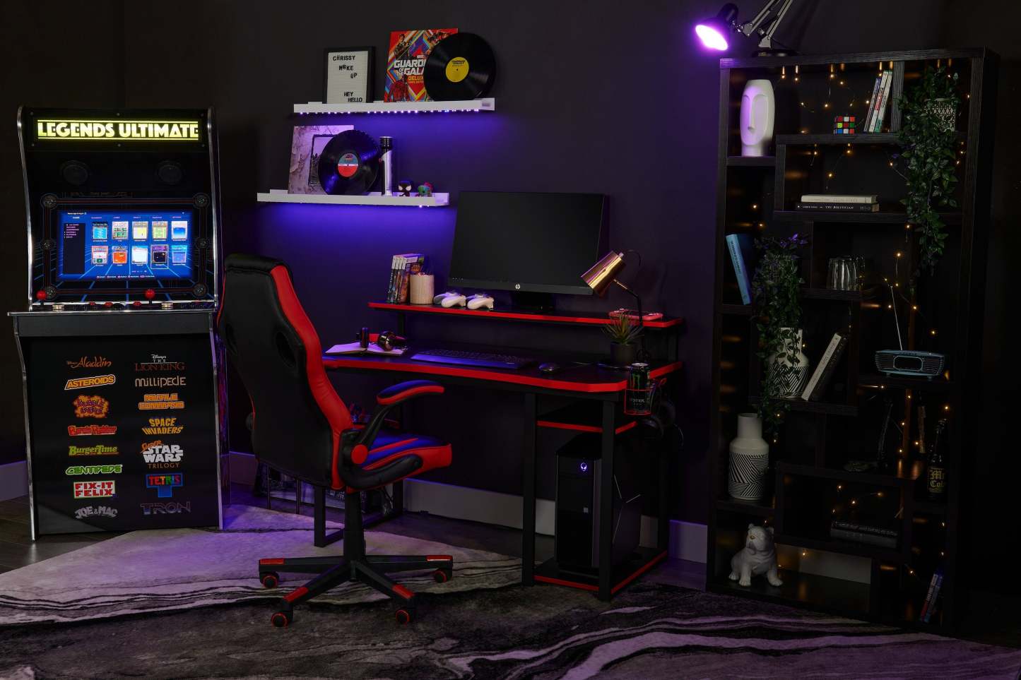 Herman 50 Gaming Office Desk - Black with Red Trim|Bureau de jeu Herman de 50 po - noir avec bordure rouge