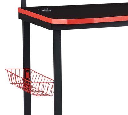 Herman 50 Gaming Office Desk - Black with Red Trim|Bureau de jeu Herman de 50 po - noir avec bordure rouge